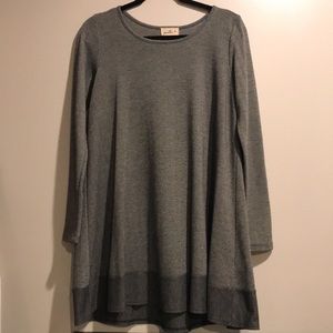 Zigzag Vintage Midi Long Sleeve Dress